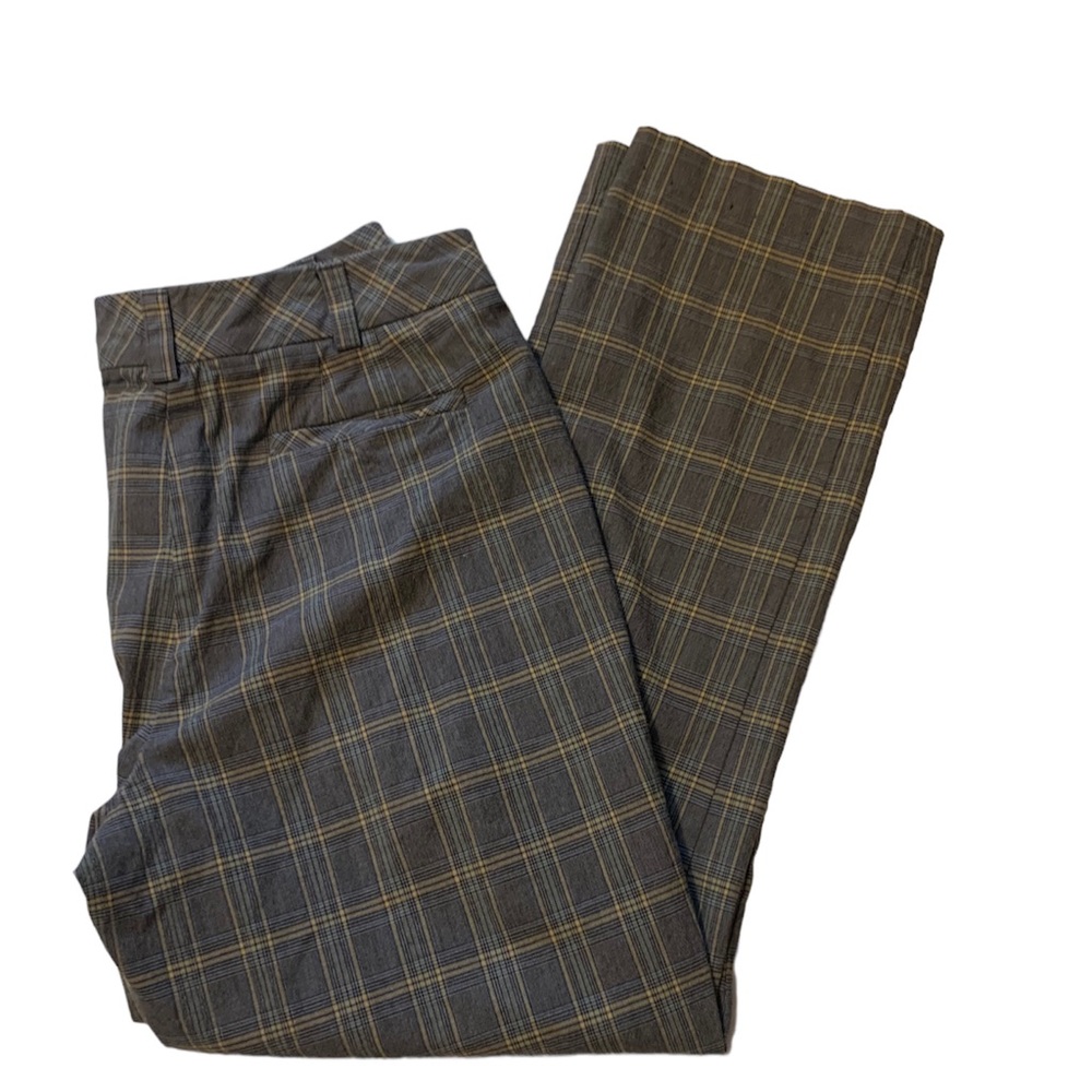Evan Picone Gray Blue Plaid Stretch Dress Pants Sz 4P